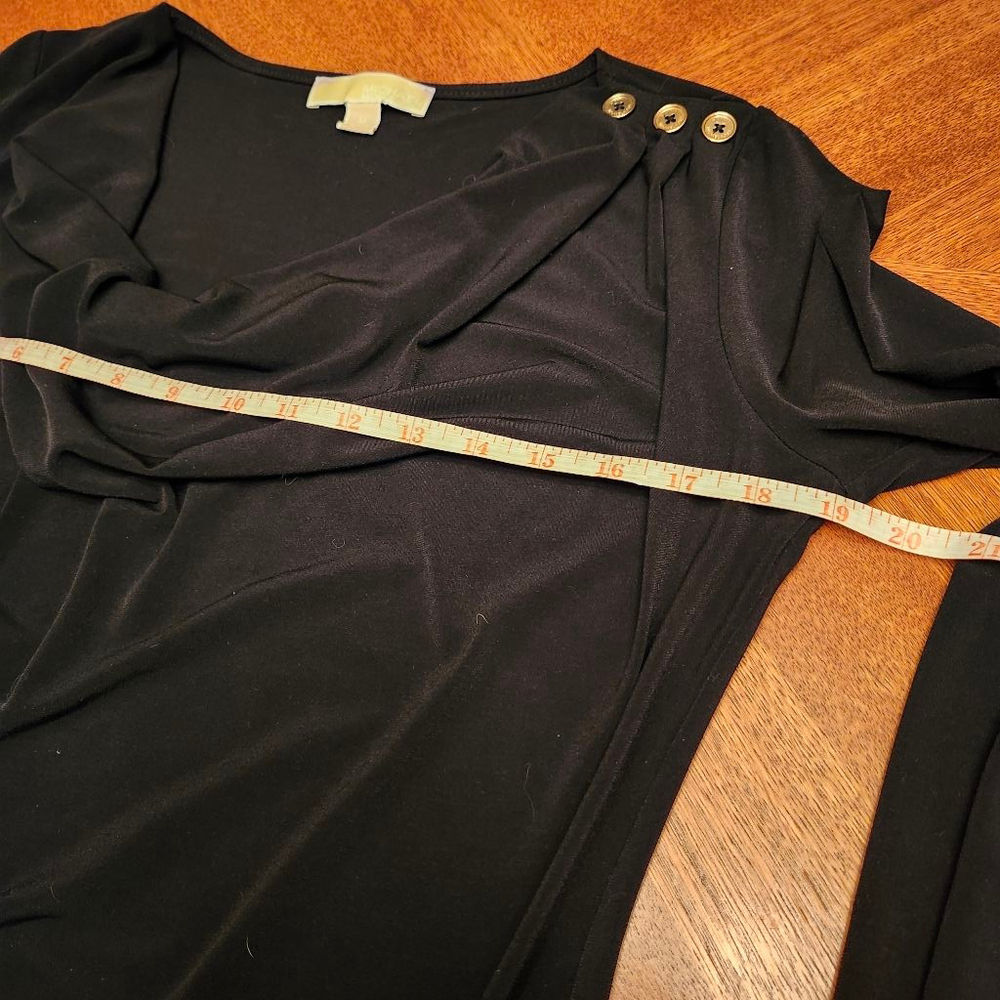 Women's Michael Kors Black Long Sleeve Dress with Gold Buttons M A2 - Picture 5 of 6